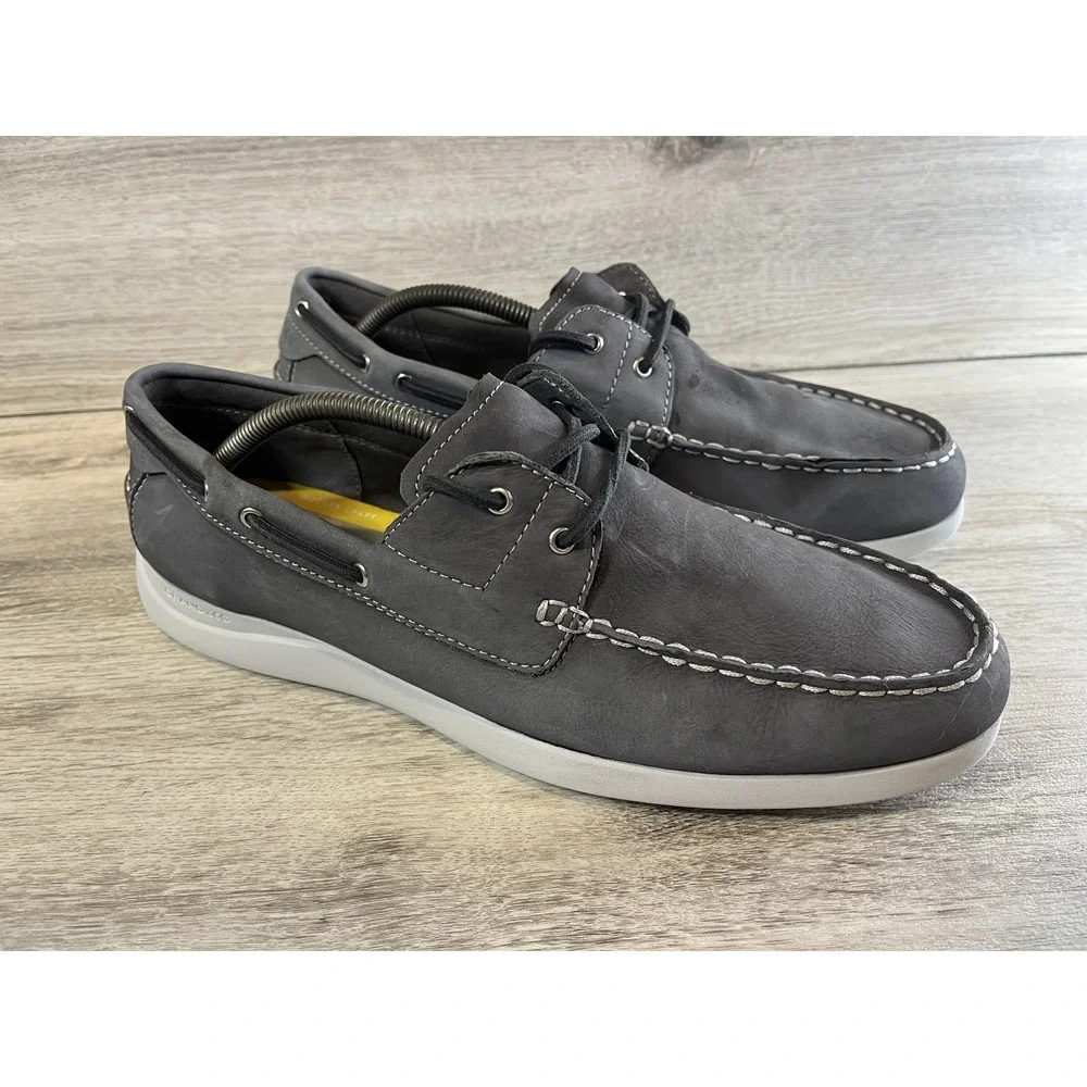Cole Haan Men's Grand Atlantic Boat Shoe 11.5 M Style C36081 Gray Slip On